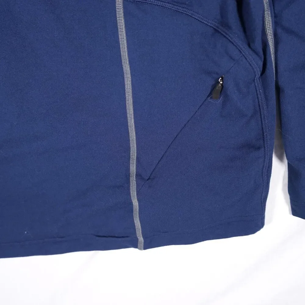 Mountain Hardwear Athletic Quarter Zip Jacket Navy Blue Mens XL Nut Logo